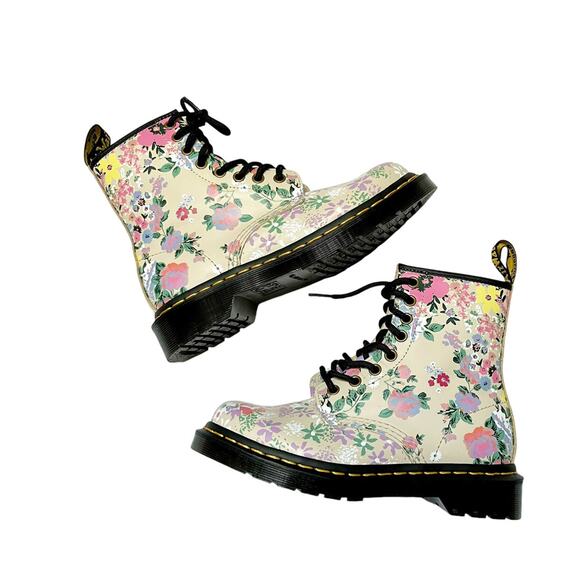 NEW Dr Martens 1460 Floral Leather Lace Up Boots Size 5 - Picture 1 of 16